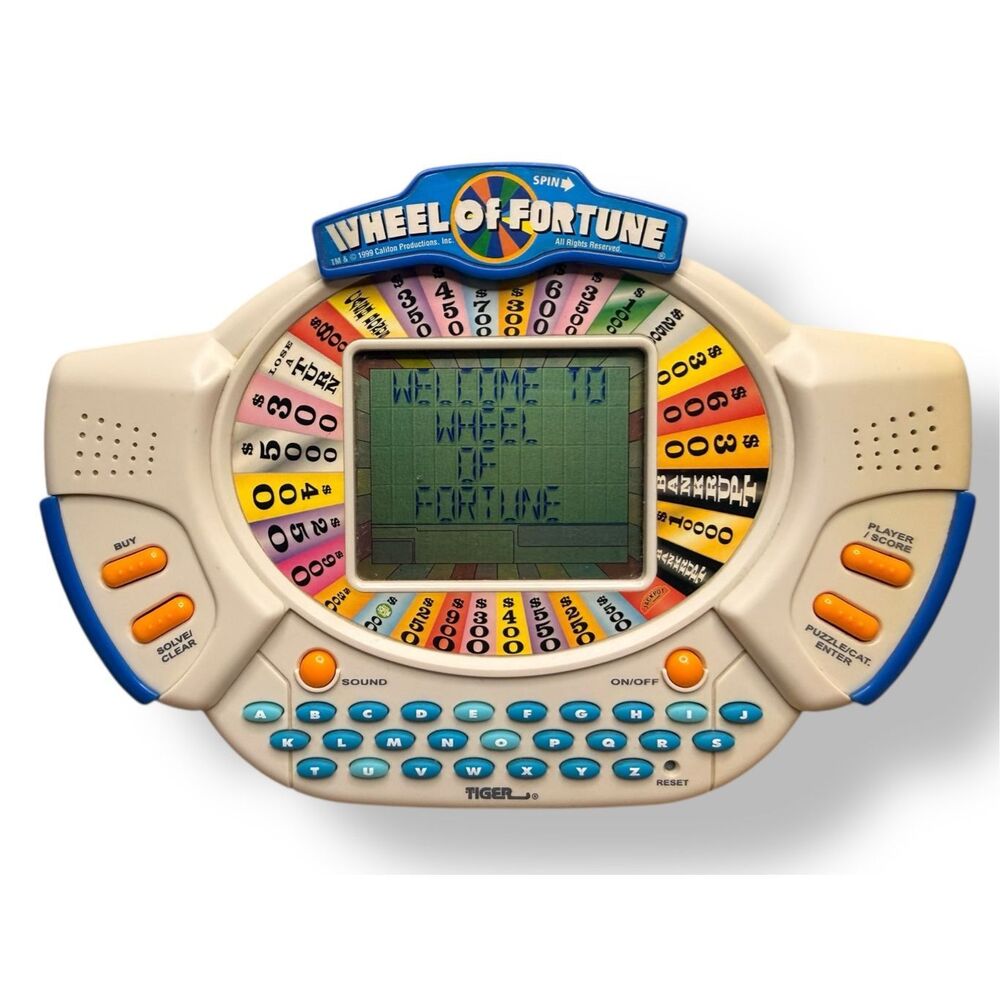 Vtg Wheel of Fortune 1998 Tiger Electronics Handheld Game Works (No Sound)